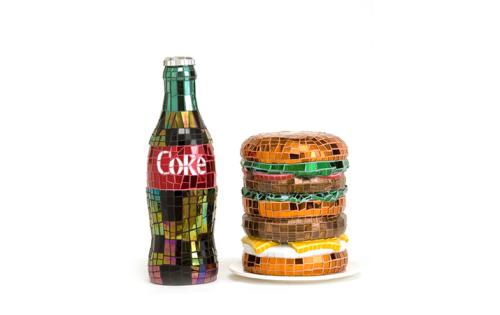 28-Jean-Wells-Coke-and-Hamburger-2-feet-tall-x-0.5-foot-diameter-and-1.5-feet-tall-x-1-foot-diameter